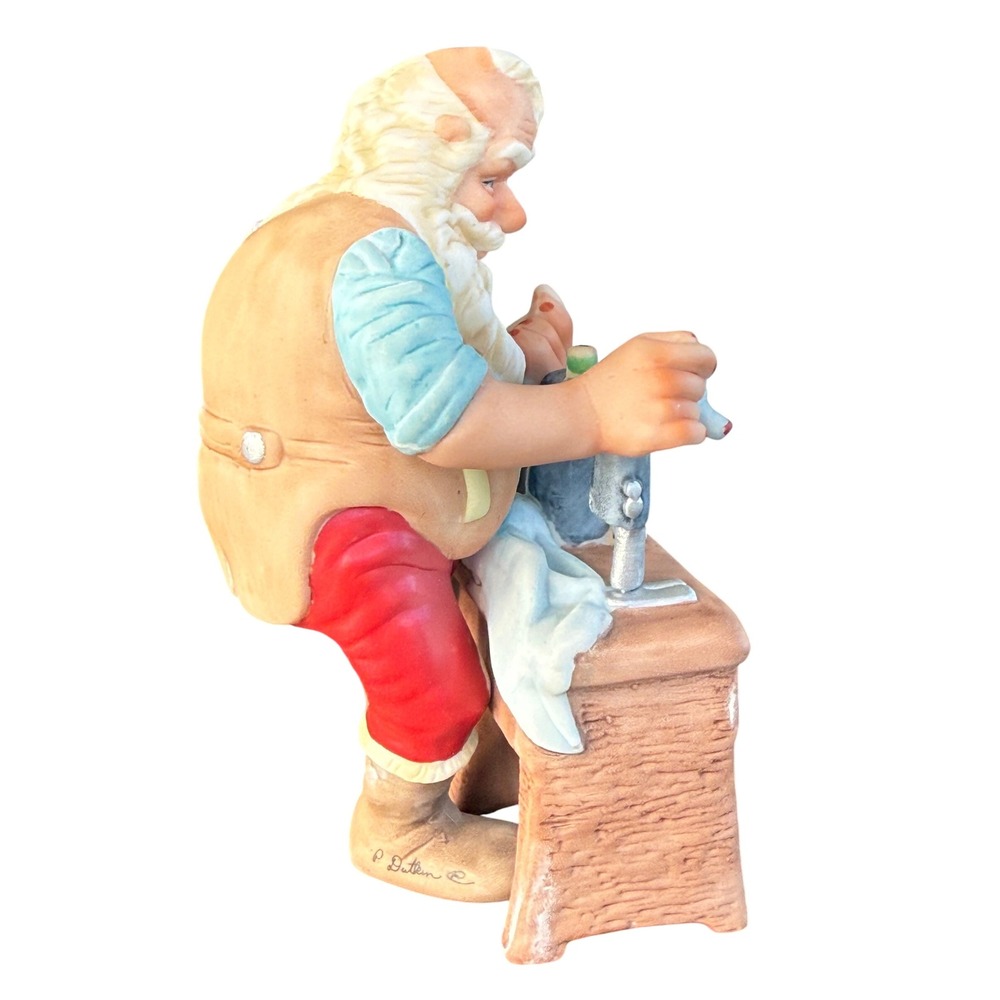 Hallmark Vintage 1988 Limited Edition Santa Claus Sewing Doll Porcelain Figurine - Picture 4 of 7